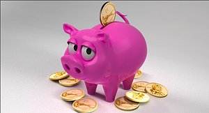 obj piggy bank coin