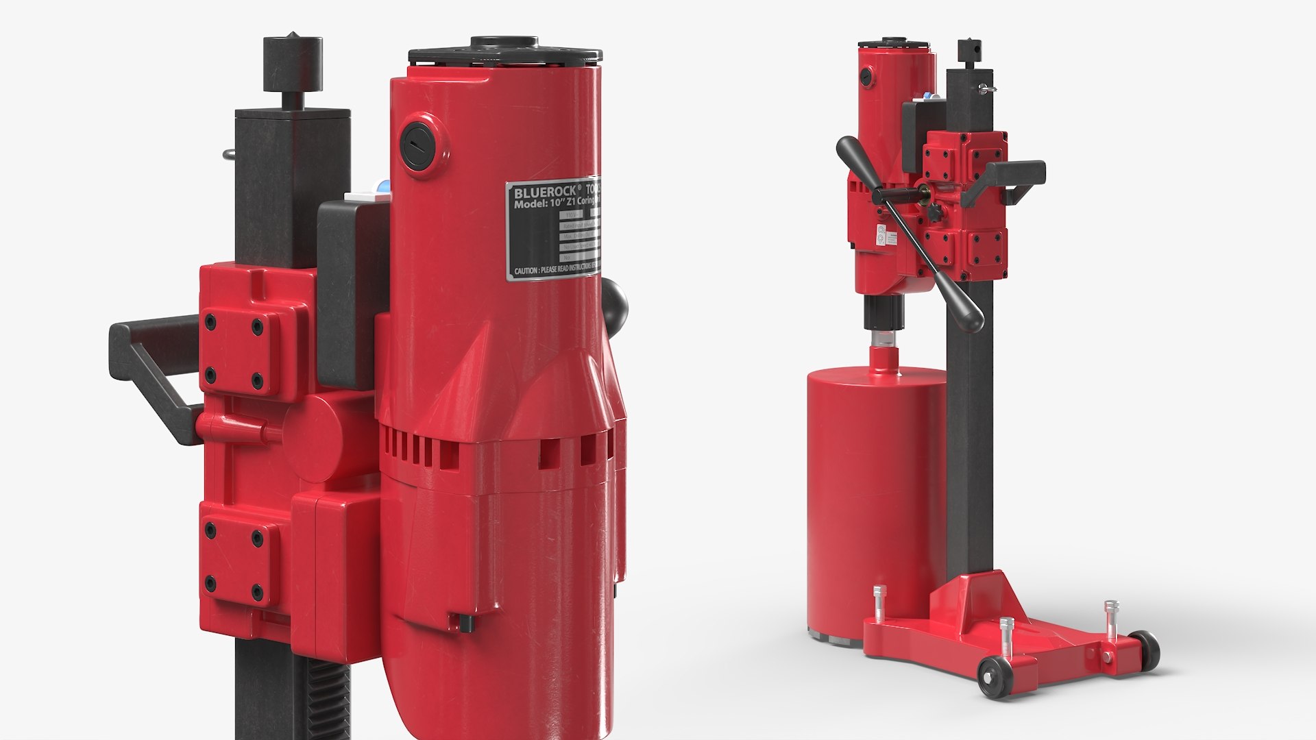 Bluerock Concrete Core Drill Machine Red 3D model preview