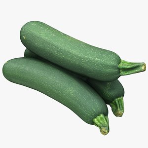 3D zucchini courgette vegetable