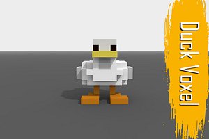 voxel duck low-poly 3D model