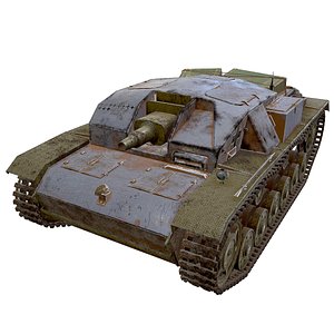 3D model Self-propelled artillery mount panzer tank of the  WW2 StuG III Ausf G