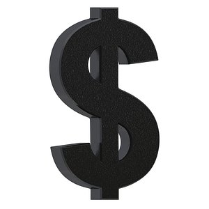 3D model US Dollar Currency Symbol Plastic
