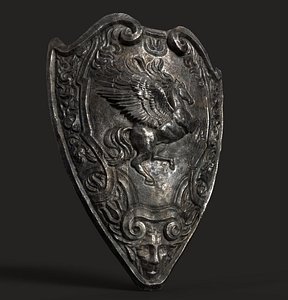 3D old medieval shield model