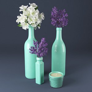 3d model flowers bottles