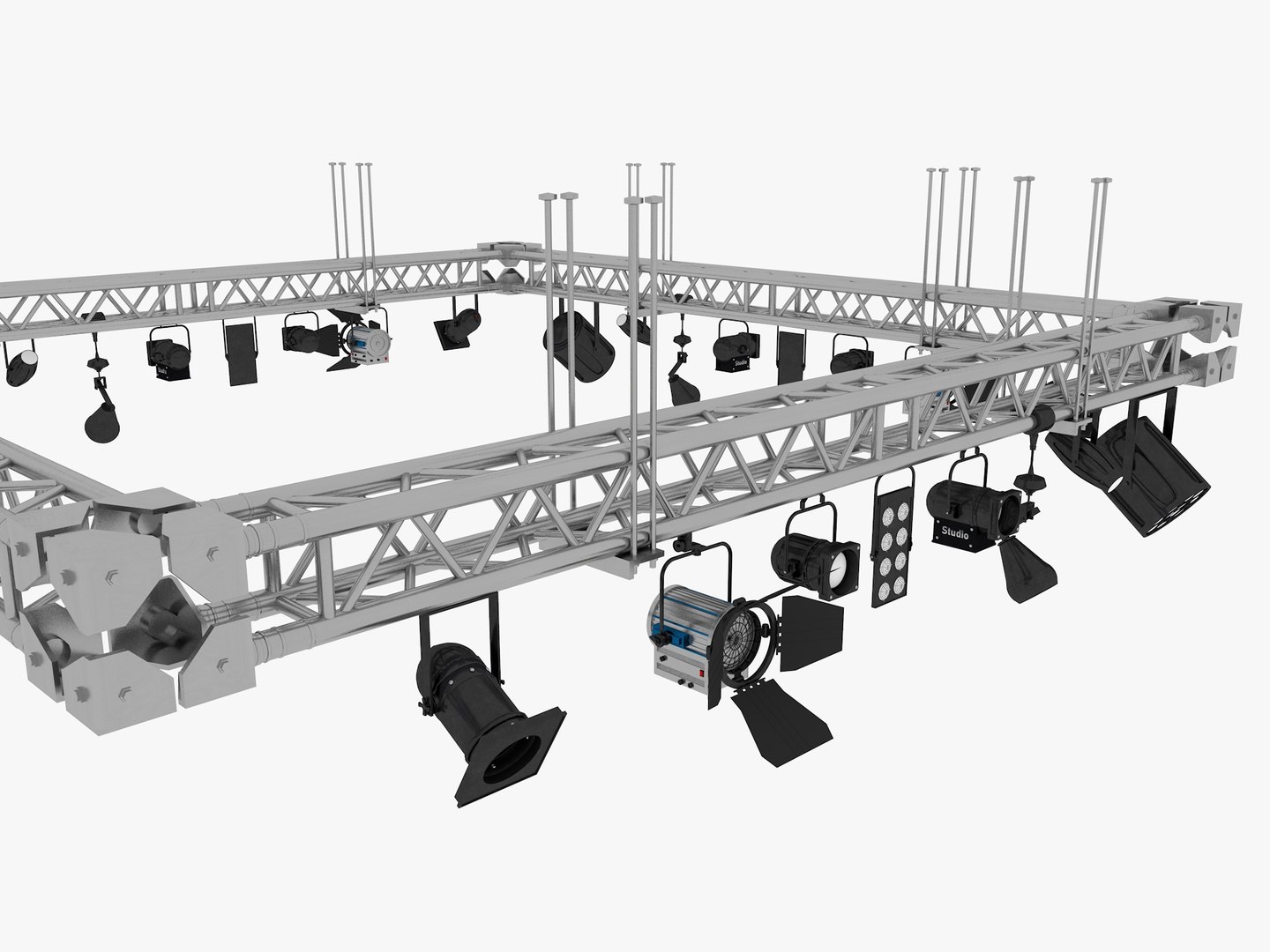 3D Light Truss 4 Model - TurboSquid 2085113