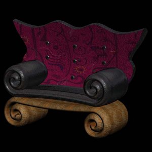 large red sofa