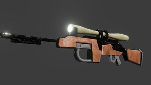a low-mid poly sniper rifle