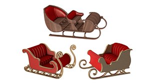 3D Christmas Santa sleigh collection