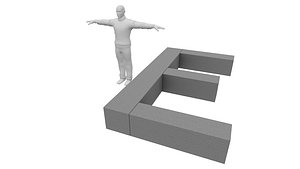 Modern Bench E Type 3D Model AR VR PBR 3D