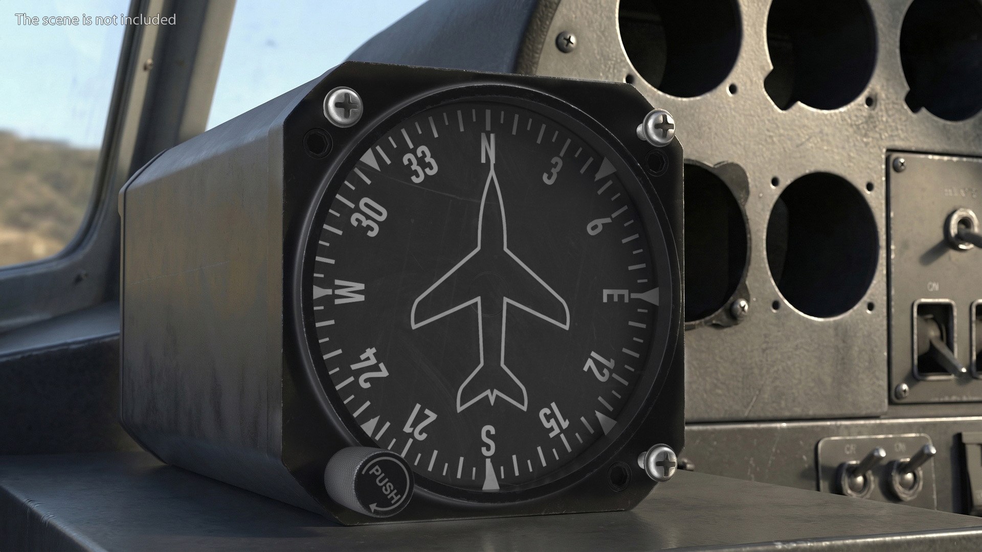 3D Aviation Directional Compass Indicator Animated Rigged For Maya ...