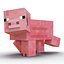 3d minecraft pig rigged