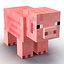 3d minecraft pig rigged