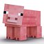 3d minecraft pig rigged