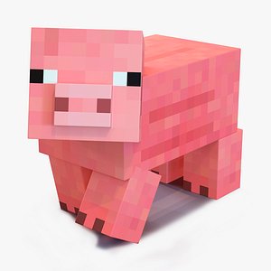 Minecraft Pig Rigged 3D Model