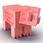 3d minecraft pig rigged