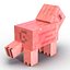 3d minecraft pig rigged