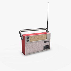 Old Retro Vintage Radio Low-poly PBR 3D