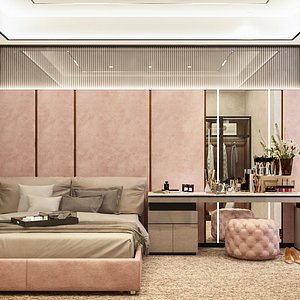 Contemporer Bedroom Interior Design 3D model
