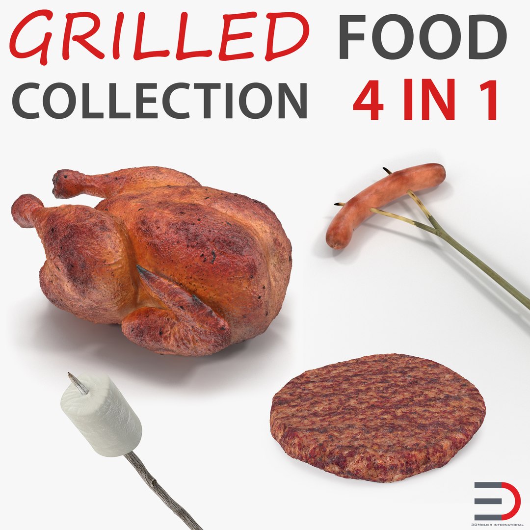 Grilled and Camping Food Collection 3D model preview