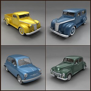 classic cars 3d obj