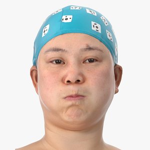 Mei Human Head Cheek Blow AU33 Clean Scan 3D
