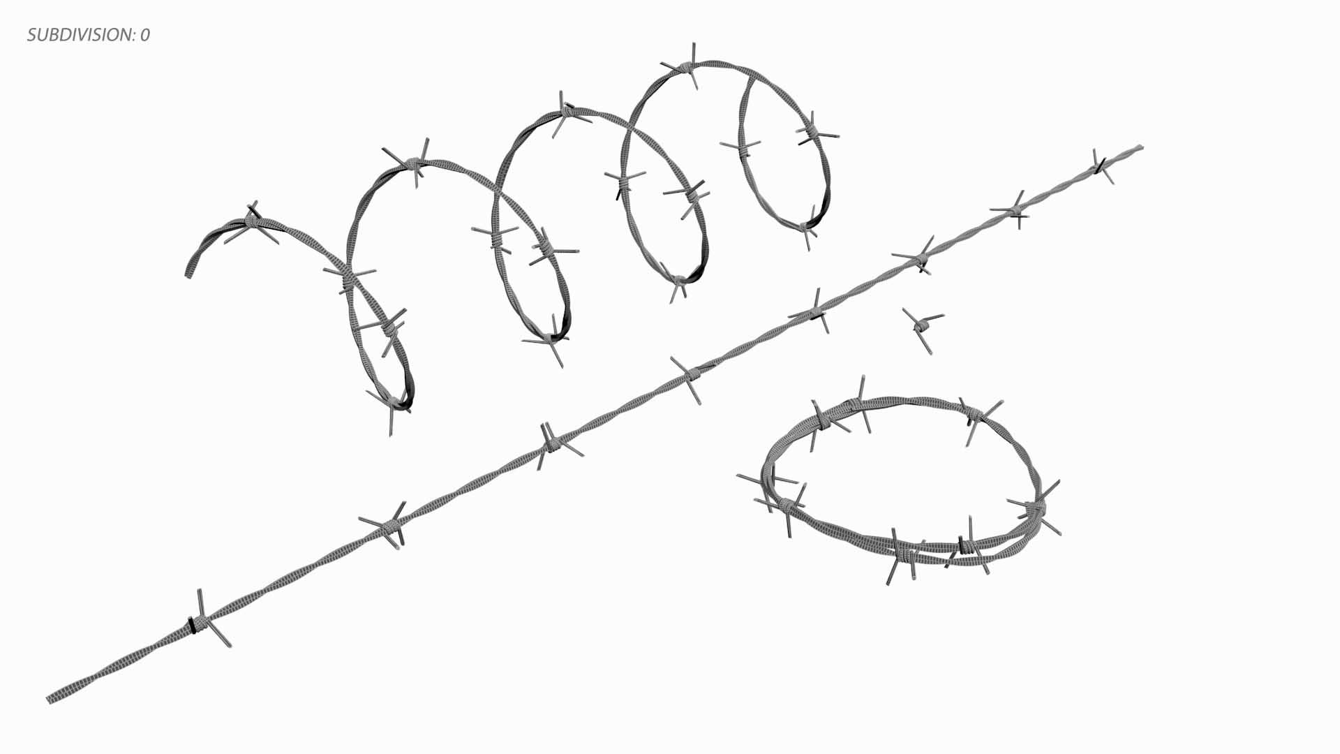 3D Barbed Wire Kit - TurboSquid 2147039
