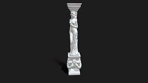 3D model woman girl column