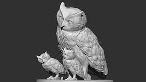 Owl family 3d print 3D model