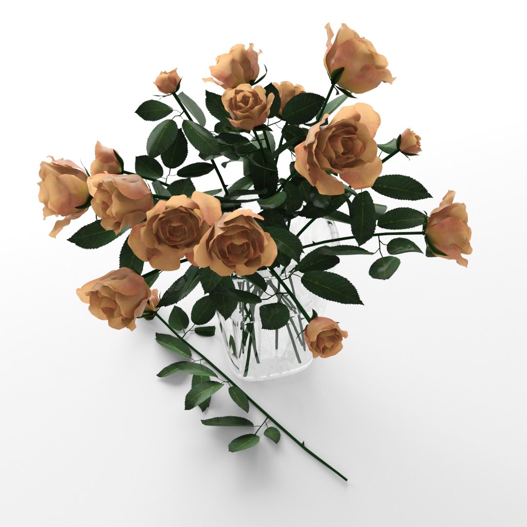 3d Bouquet Orange Roses