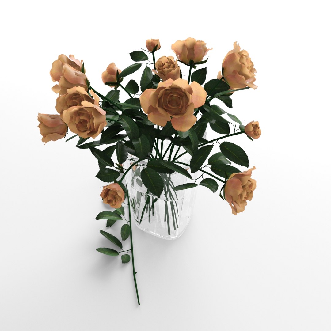 3d Bouquet Orange Roses