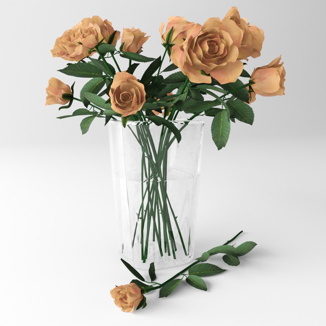 3d Bouquet Orange Roses