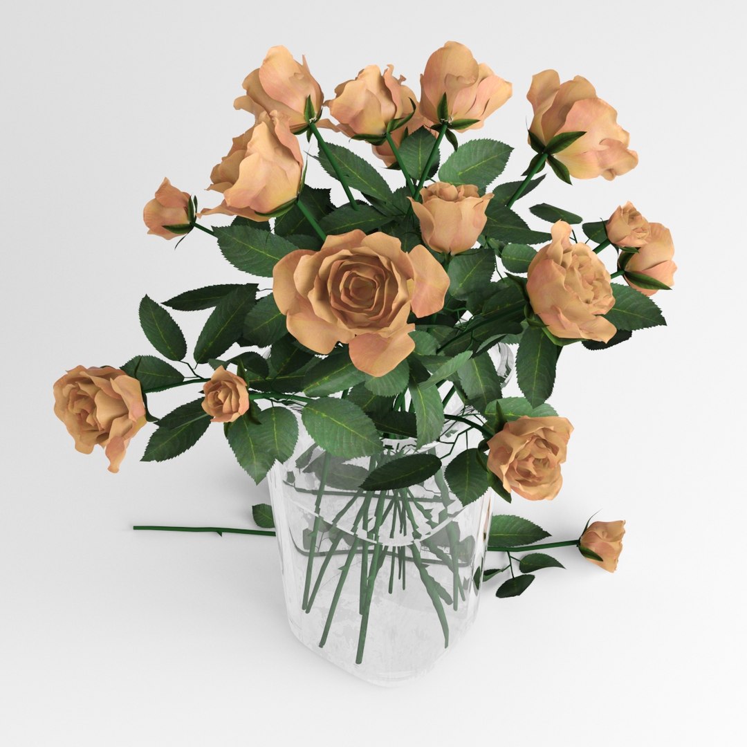 3d Bouquet Orange Roses