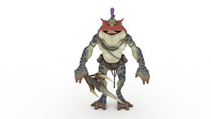 Frog cartoon man 3D