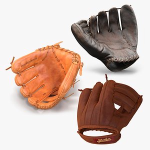 Baseball Gloves Collection 2 3D model