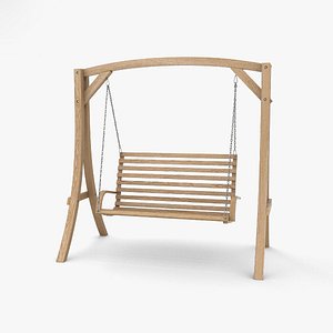 3D wooden swing chair