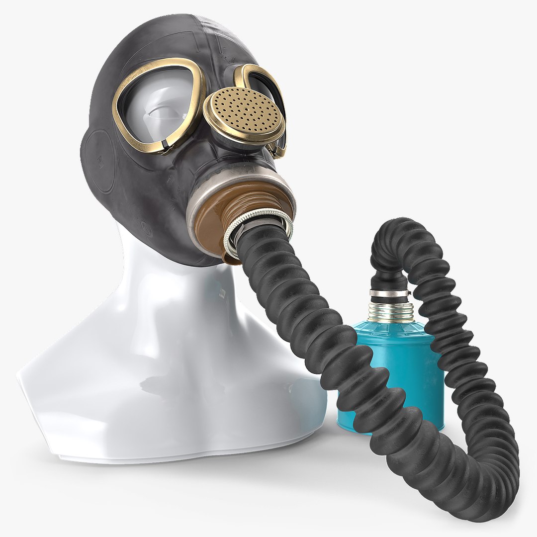 Military Gas Mask GP5 with Hose 3D model preview
