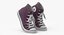 3D model Basketball Leather Shoes Bent Purple