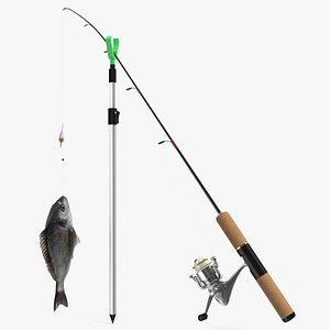 Fishing Rod with Caught Dorado