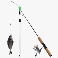 Fishing Rod with Caught Dorado