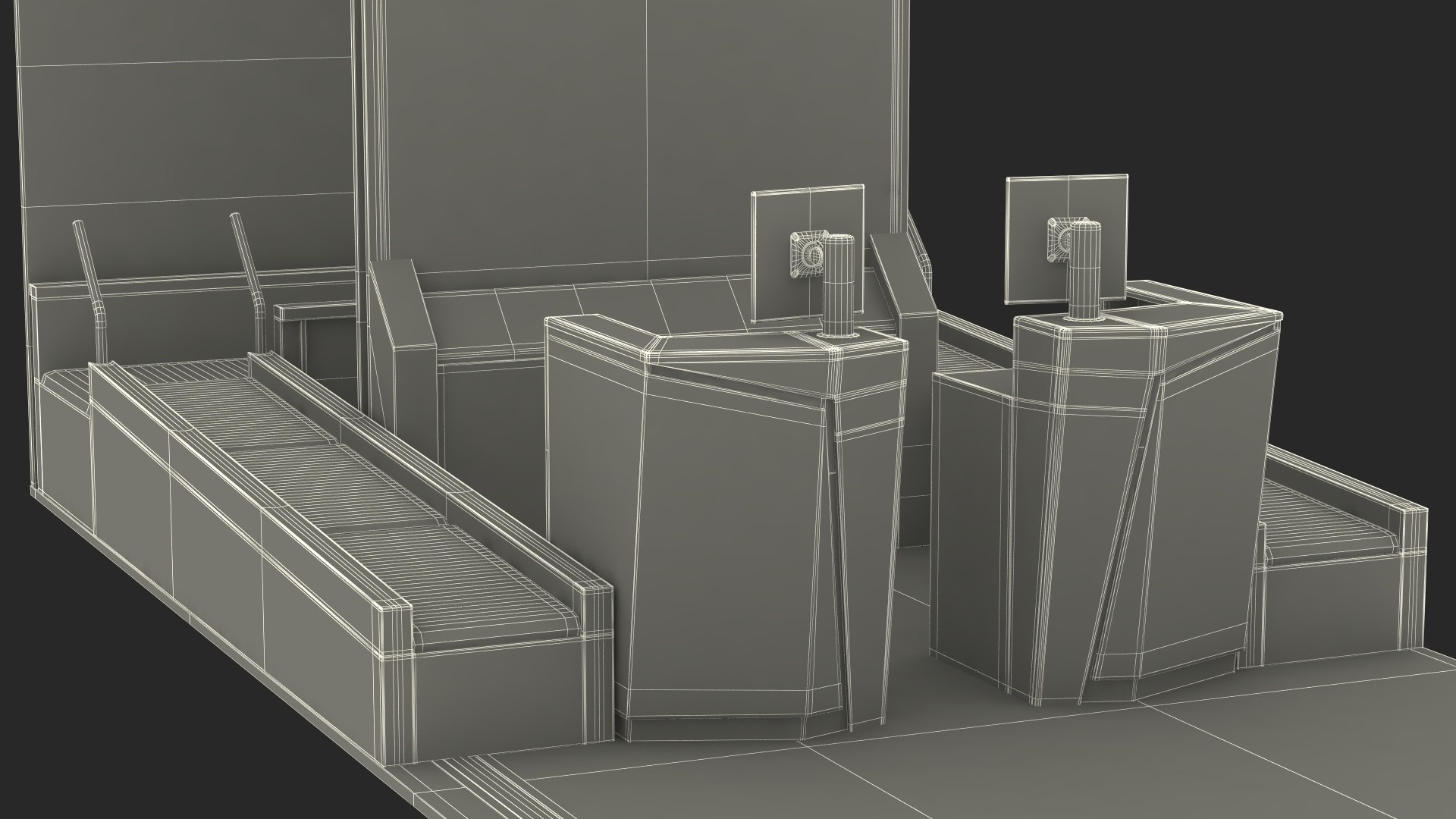 Airport Check-In Desk 3D Model - TurboSquid 2104768