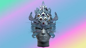 3D eyes feathers mask