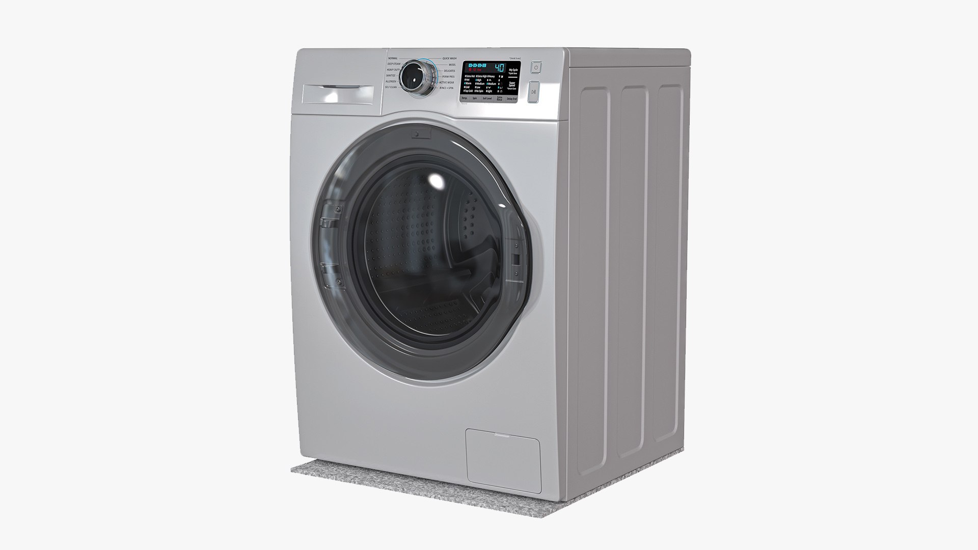 Washing Machine with an Anti-Vibration Pad 3D model preview