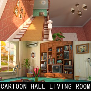 Cartoon Hall Living Room V2 3D