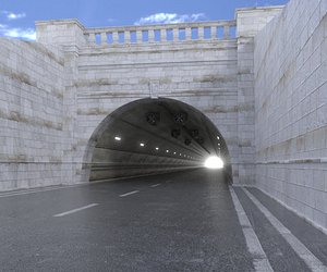 3D tileable road tunnel entrance
