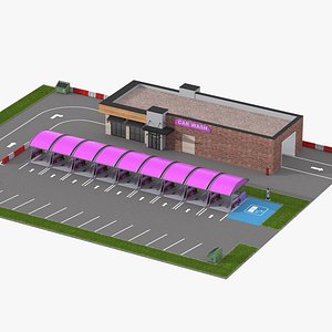 Detailed Car Wash Building