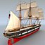 3d sail steam frigate