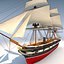 3d sail steam frigate