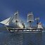 3d sail steam frigate
