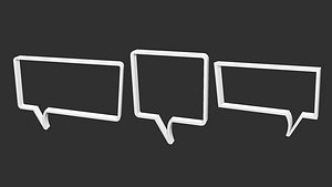 3D 18 Low poly Zbrush IMM brush set of comic dialogue boxes and shapes  OBJ files