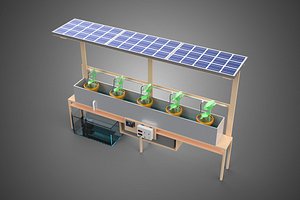3D SOLAR PANEL PV IOT WATER DRIP IRRIGATION SYSTEM HYDROPONIC PLANT
